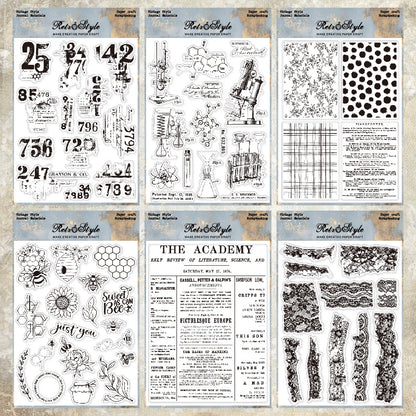 Vintage Background DIY Scrapbook Clear Stamps