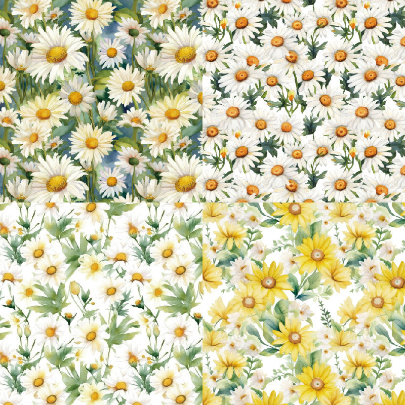 24PCS 6" Spring Daisies Scrapbook Paper & Cardstock