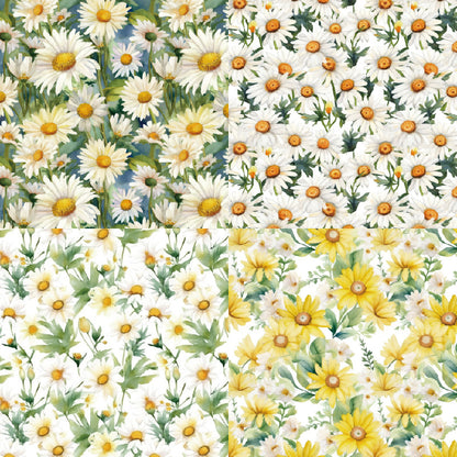 24PCS 6" Spring Daisies Scrapbook Paper & Cardstock