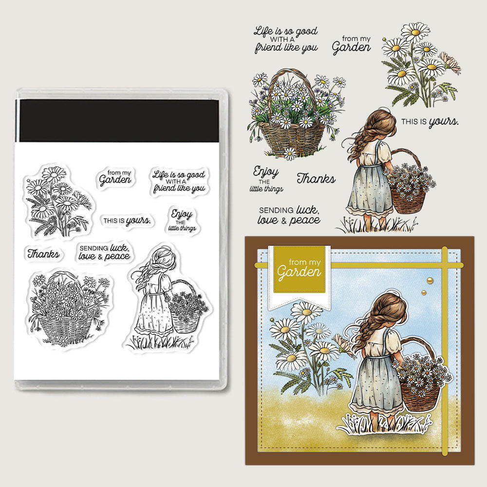 Girl Daisy Clear Stamps