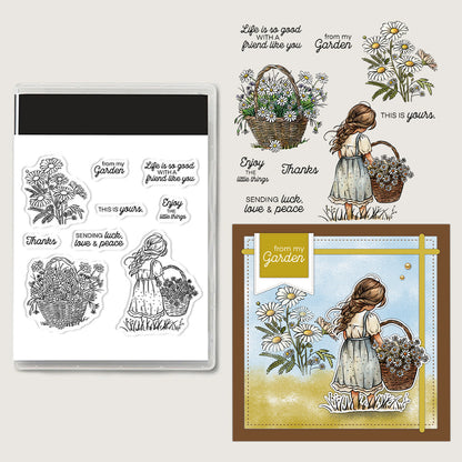 Girl Daisy Clear Stamps