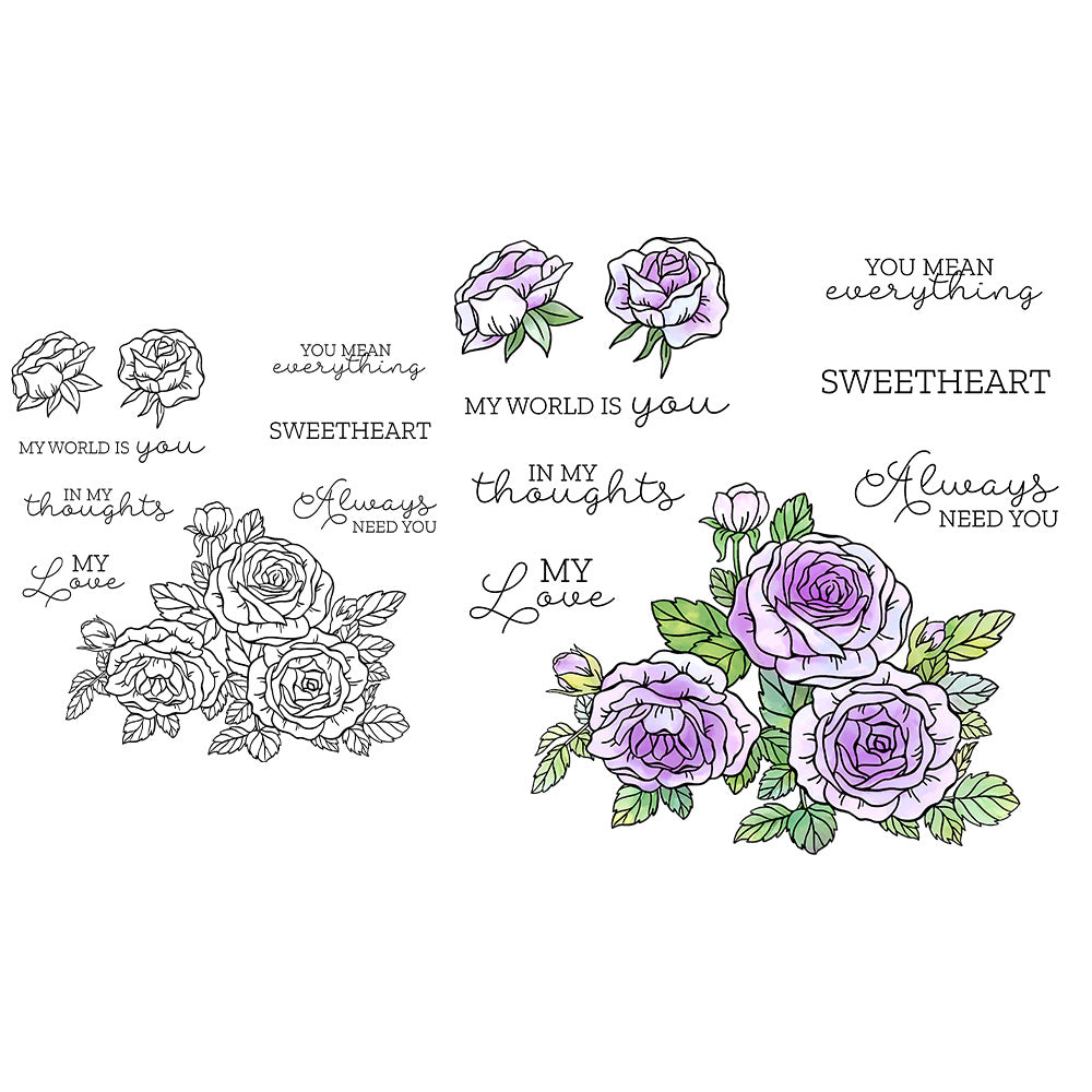 Rose Group Clear Stamps