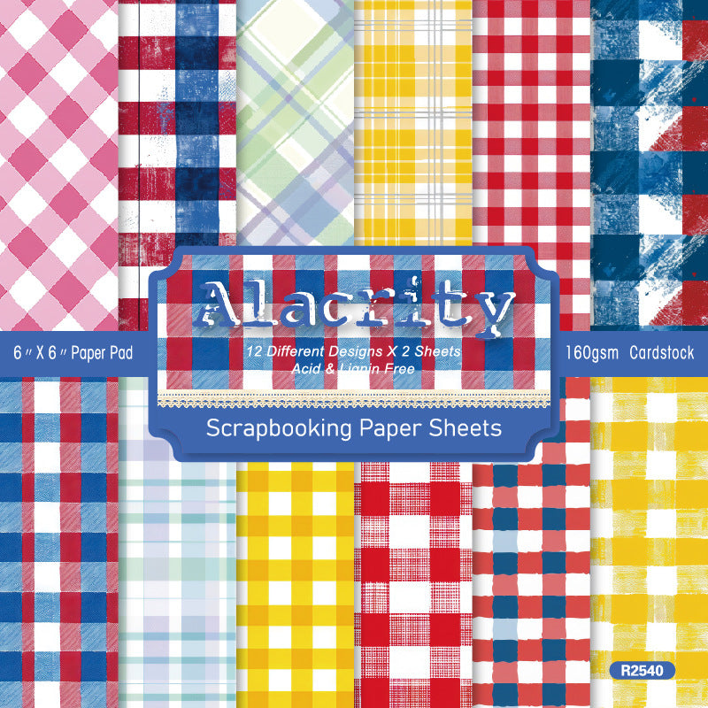 24PCS 6" Alacrity Scrapbook Paper & Cardstock