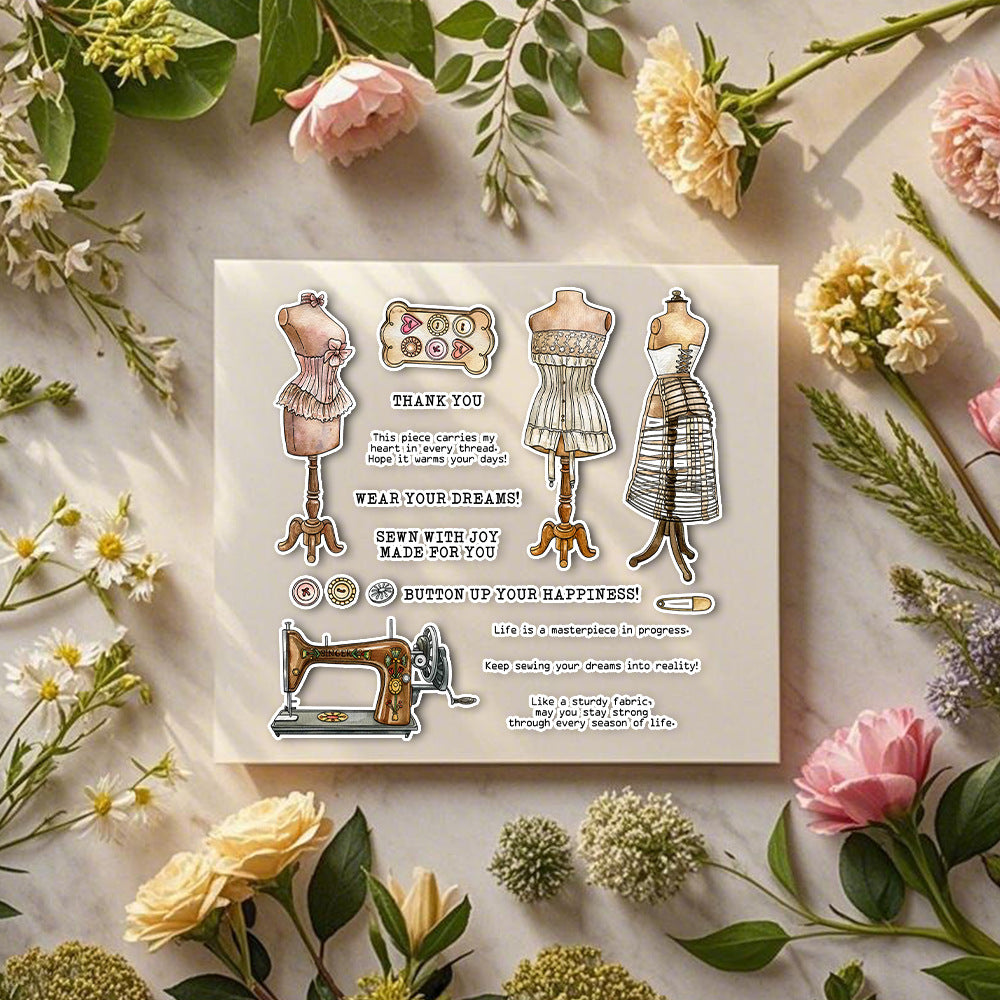 Clothes Rack Sewing Machine Clear Stamps