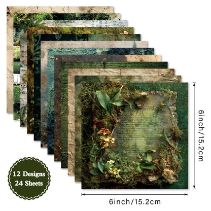 24PCS 6" Sylva Scrapbook Paper & Cardstock
