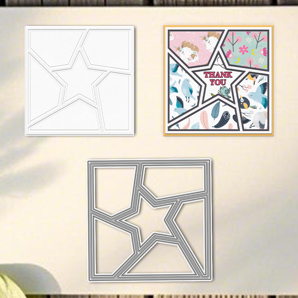 Pentagram Lattice Background Frame Metal Cutting Dies