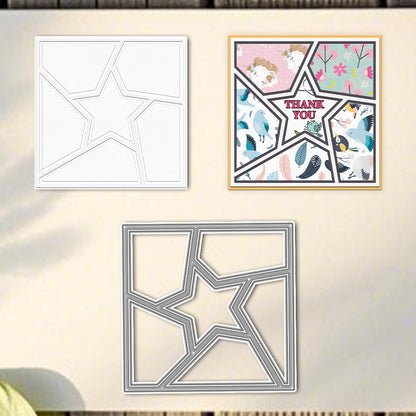Pentagram Lattice Background Frame Metal Cutting Dies