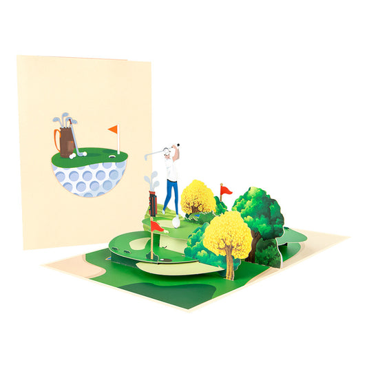 3D Creative Golf Pop-Up Greeting Card