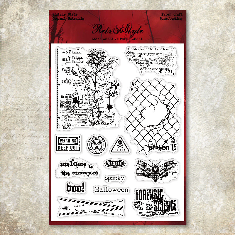Halloween Theme DIY Decorative Journal Clear Stamps