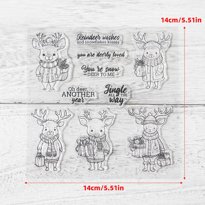 Merry Christmas Cute Reindeer Gift Dies & Stamps Set