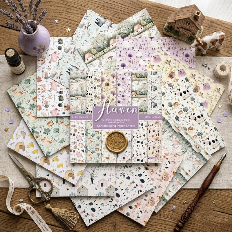 24PCS 6" Haven Scrapbook Paper & Cardstock