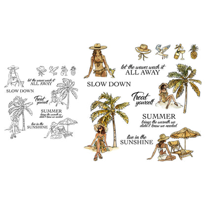 Beach Girl Clear Stamps
