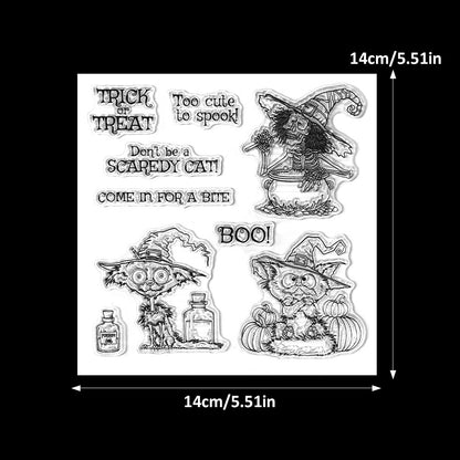 Halloween Cute Cat Dies & Stamps Set