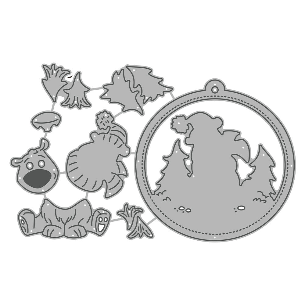 Forest Bear Shake Card Metal Cutting Dies