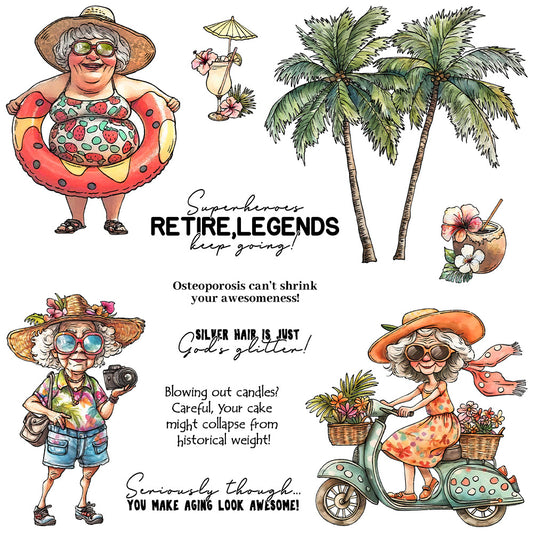 Grandma's Beach Vacation Dies & Stamps Set