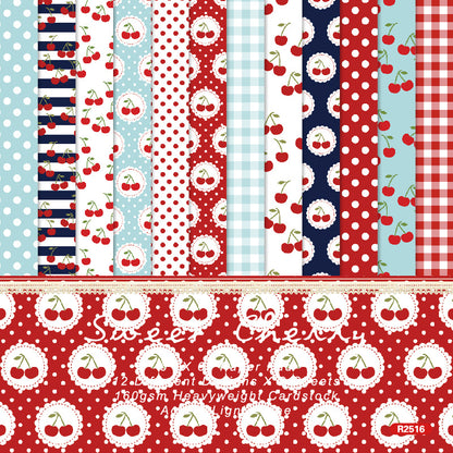 24PCS 6" Cherry Scrapbook Paper & Cardstock
