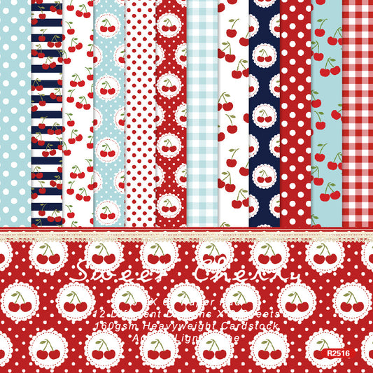 24PCS 6" Cherry Scrapbook Paper & Cardstock