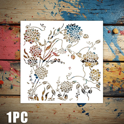 Flower Pattern DIY Painting Hollow Stencil