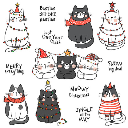 Cartoon Kittens Dies & Stamps Set