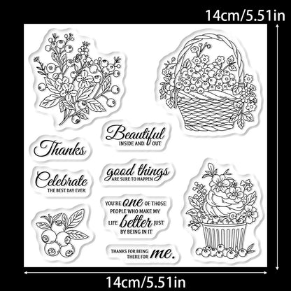 Fruit Blueberry Dies & Stamps Set