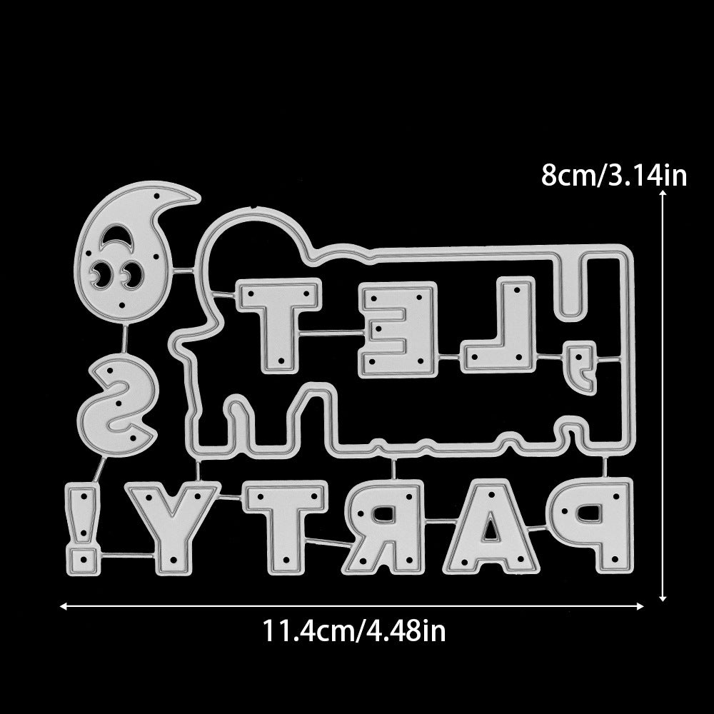"LET"S PARTY" Words Metal Cutting Dies