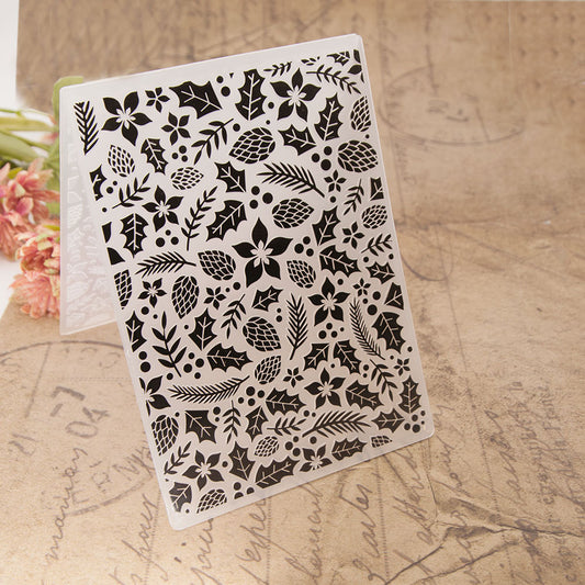 Flowers and Leaves Pattern Plastic Embossing Folder