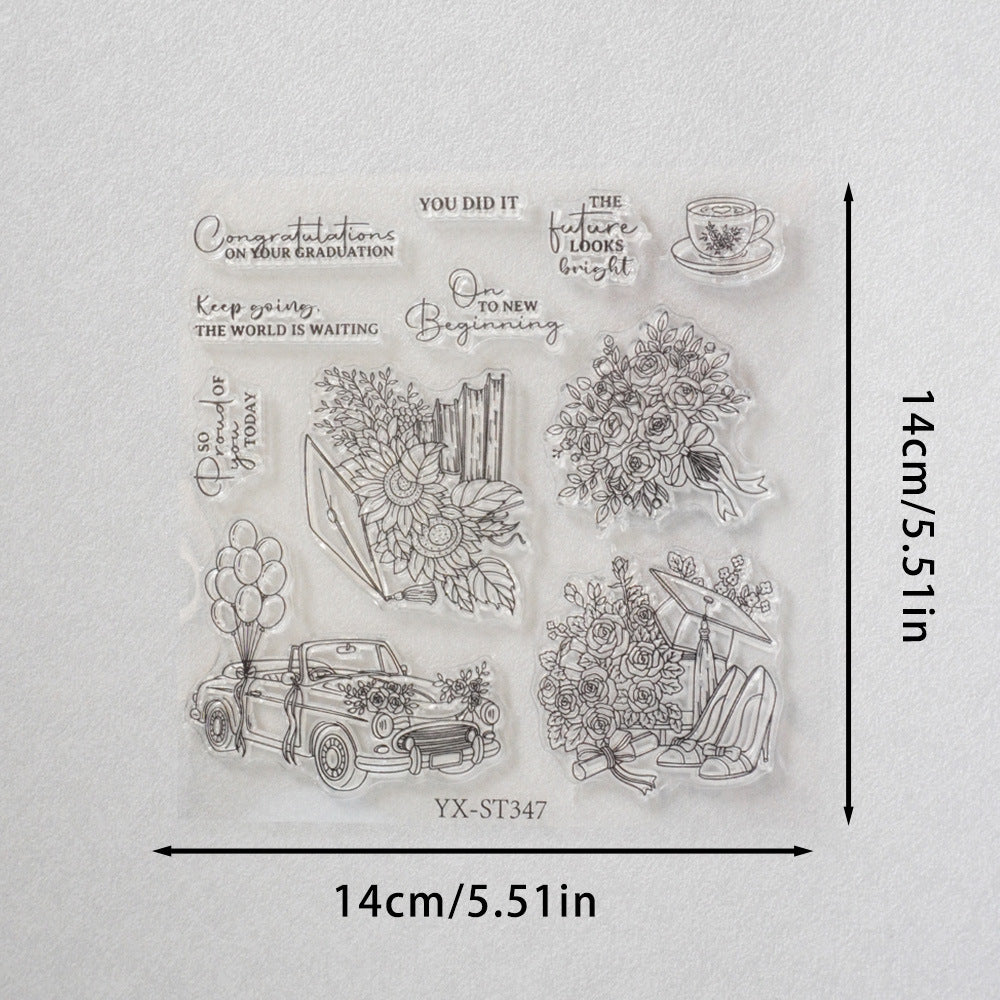 Graduation Wishes Clear Stamps