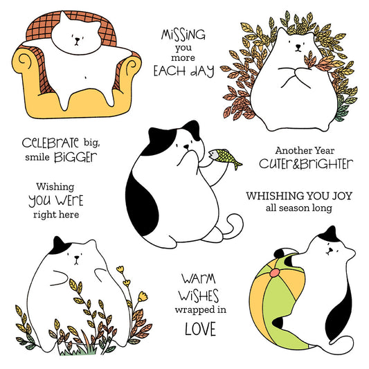 Cute Fat Cat Dies & Stamps Set