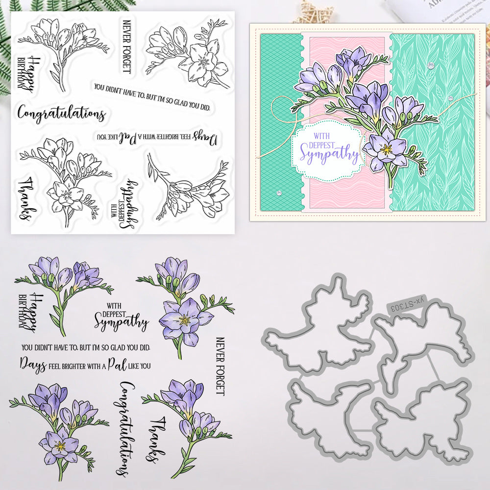 Pretty Freesia Dies & Stamps Set