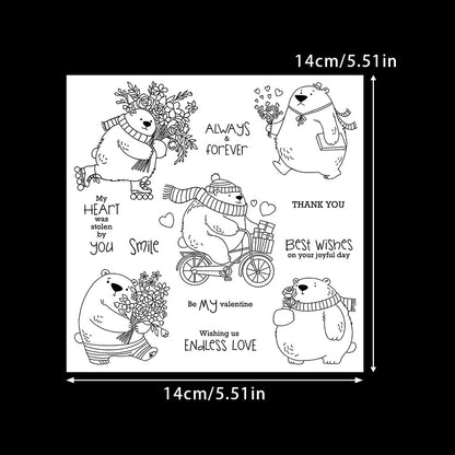 Valentine's Day Polar Bear Dies & Stamps Set
