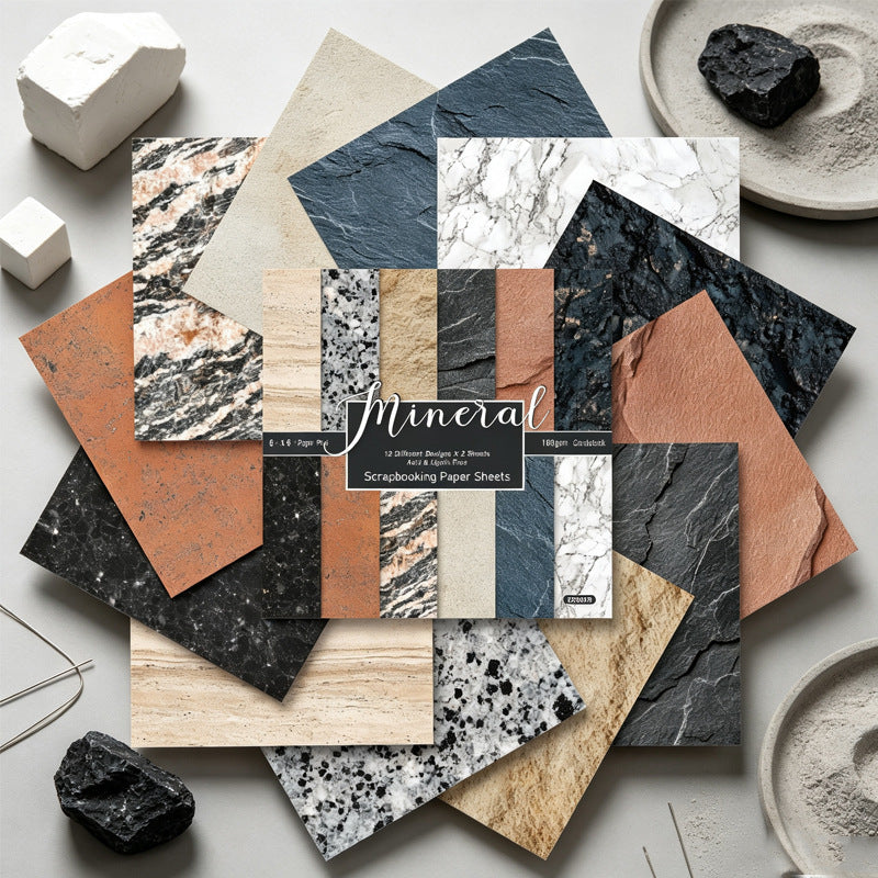 24PCS 6" Mineral Scrapbook Paper & Cardstock
