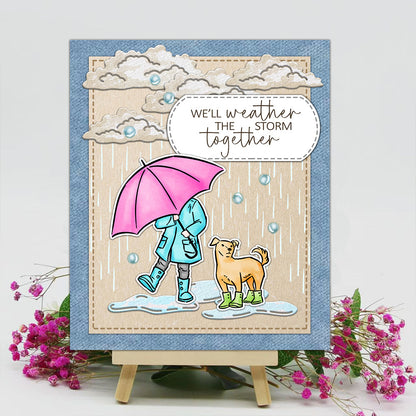 Girl Holding an Umbrella Dies & Stamps Set