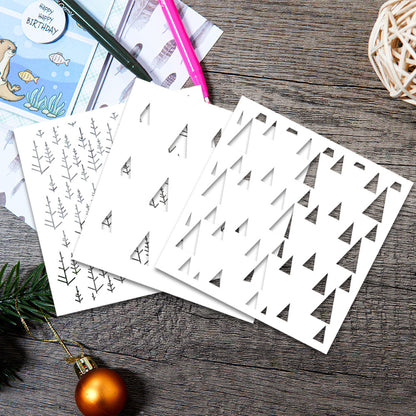 3 PCS Decorative Background DIY Painting Hollow Stencil