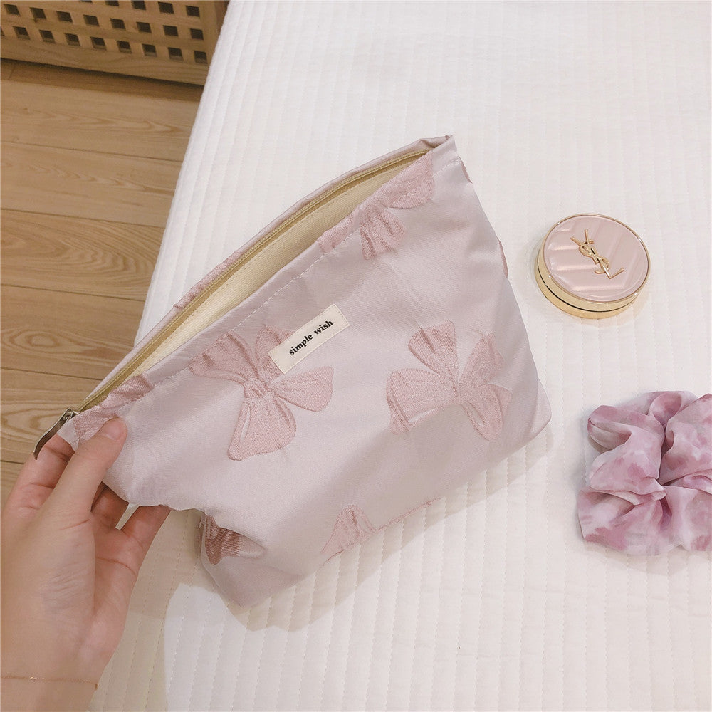 Bowknot Elegant Jacquard Cosmetic Bag