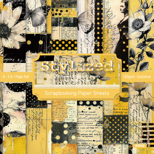 24PCS 6" Stylized Scrapbook Paper & Cardstock