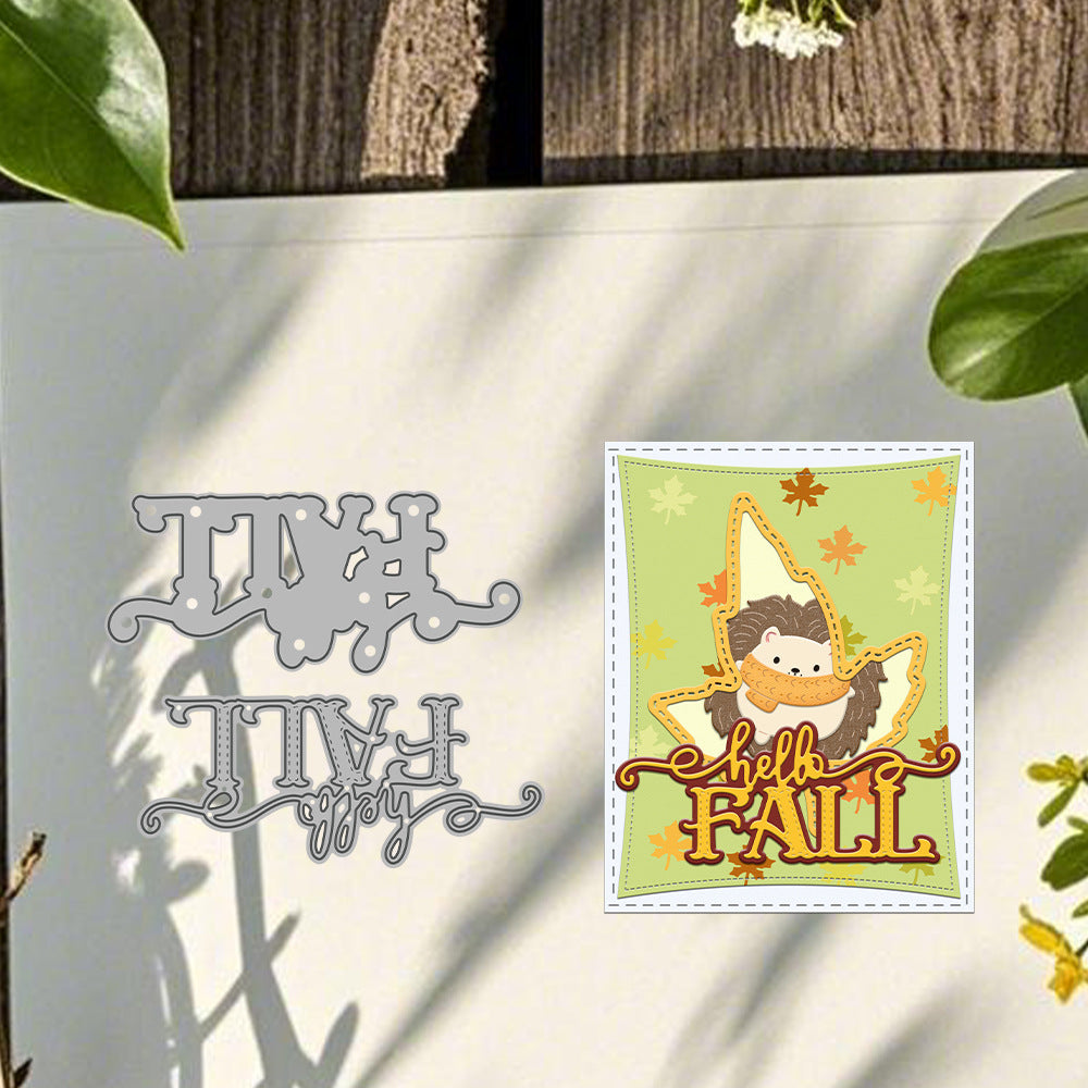 "Hello Fall" Words Metal Cutting Dies