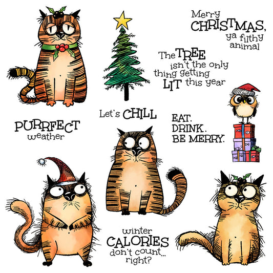 Christmas Cats Dies & Stamps Set