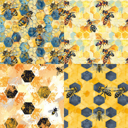24PCS 6" Hive Pattern Scrapbook Paper & Cardstock