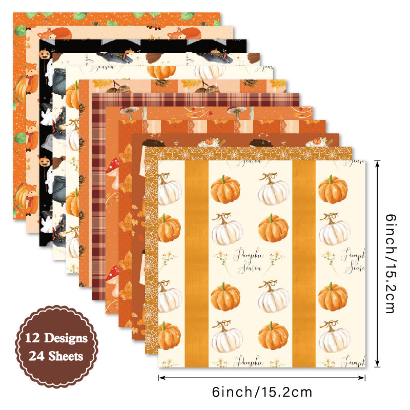 24PCS 6" Gourd Scrapbook Paper & Cardstock