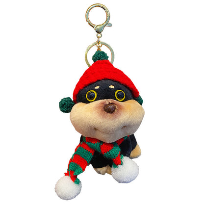 Funny Plush Bee Dog Keychain
