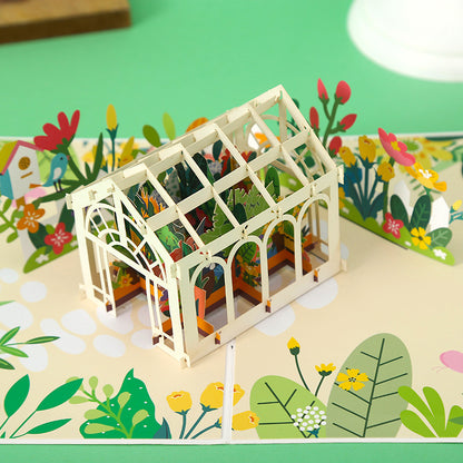 3D Flower House Pop-Up Greeting Card