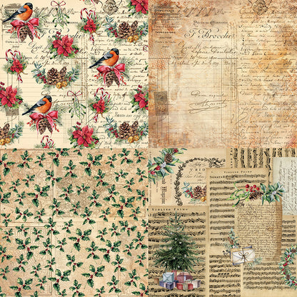 24PCS 6" Retro Christmas Scrapbook Paper & Cardstock