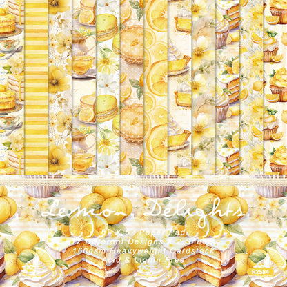 24PCS 6" Lemon Delights Scrapbook Paper & Cardstock