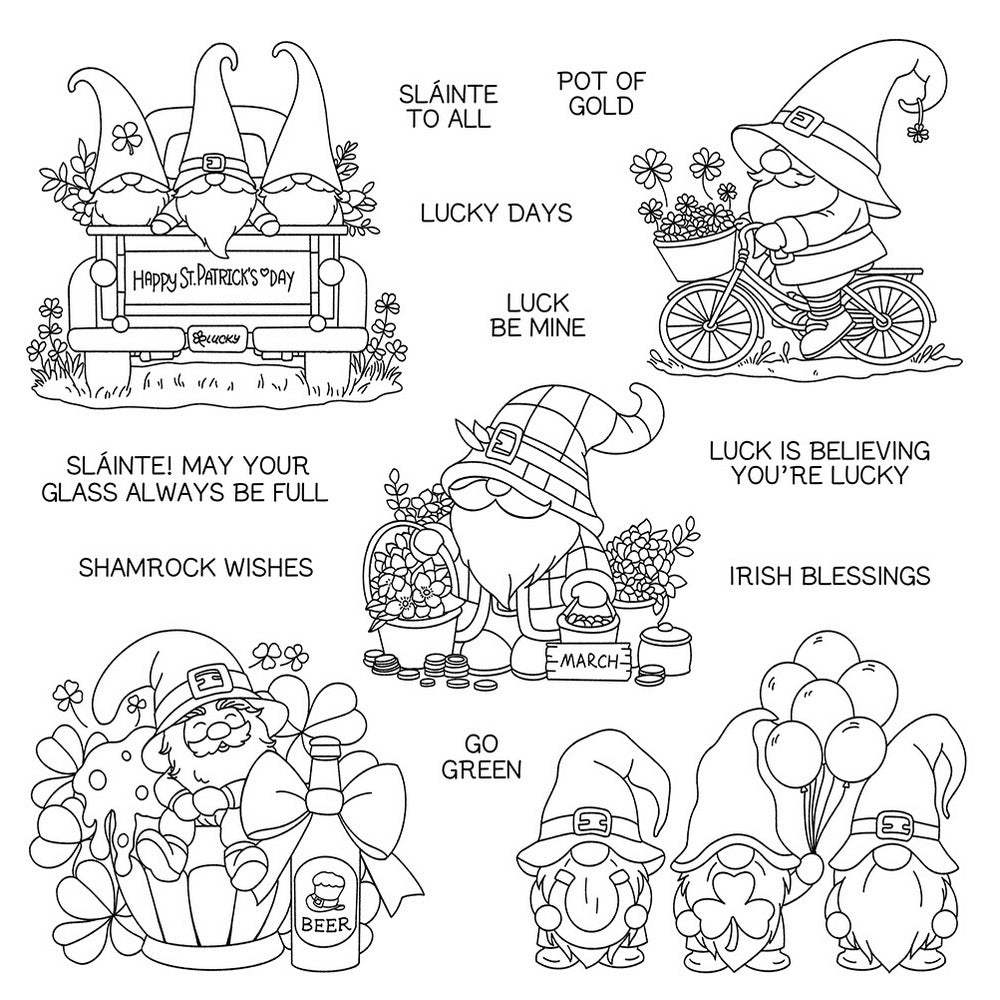 St. Patrick's Day Gnomes Clear Stamps