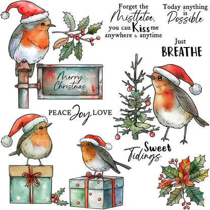 Christmas Birds Clear Stamps