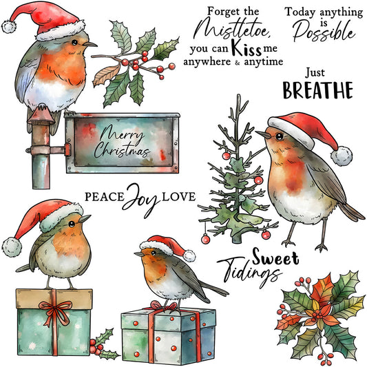Christmas Birds Clear Stamps