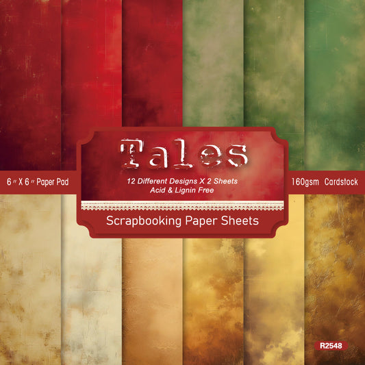 24PCS 6" Tales Scrapbook Paper & Cardstock