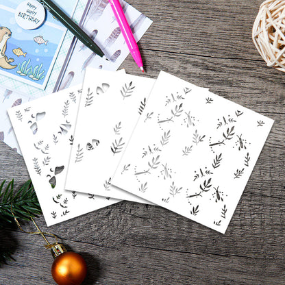 2 PCS Decorative Background DIY Painting Hollow Stencil