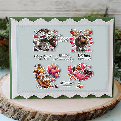 Valentine Animals Dies & Stamps Set