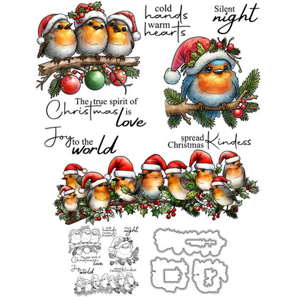 Christmas Birds Dies & Stamps Set
